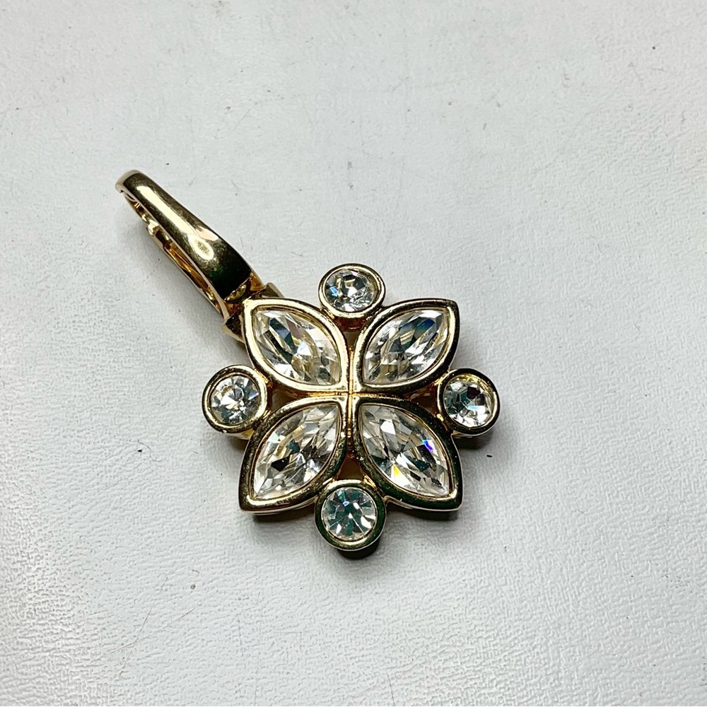 Swarovski Gold and Silver Crystal Floral Necklace